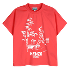 Short-sleeved t-shirt, RED, hi-res
