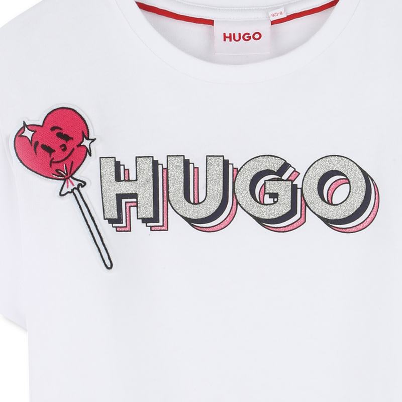 T-shirt with patch and logo HUGO 
                        GIRL