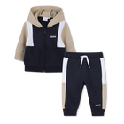 Cardigan and trousers set, NAVY, hi-res