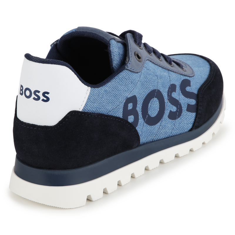 Multimaterial lace-up trainers
