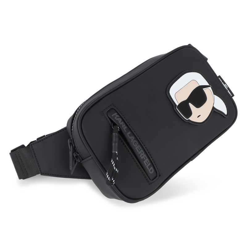 Fanny pack in rubber-effect coated textile KARL LAGERFELD KIDS 
                        BOY