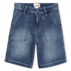 Stretch denim Bermuda shorts, DOUBLE STONE + BRUSH, hi-res
