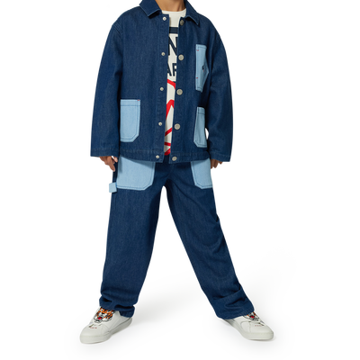 Embroidered jeans with pockets KENZO KIDS BOY