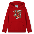Hooded sweatshirt, DARK RED, hi-res