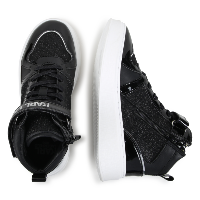 Leather high-top trainers KARL LAGERFELD KIDS 
                        GIRL