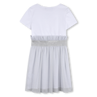 Bi-material short sleeve dress KARL LAGERFELD KIDS 
                    GIRL