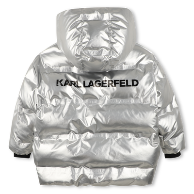 Hooded down jacket KARL LAGERFELD KIDS GIRL