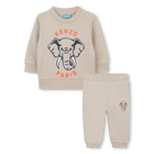 Sweatshirt and pants set in fleece, STONE, hi-res