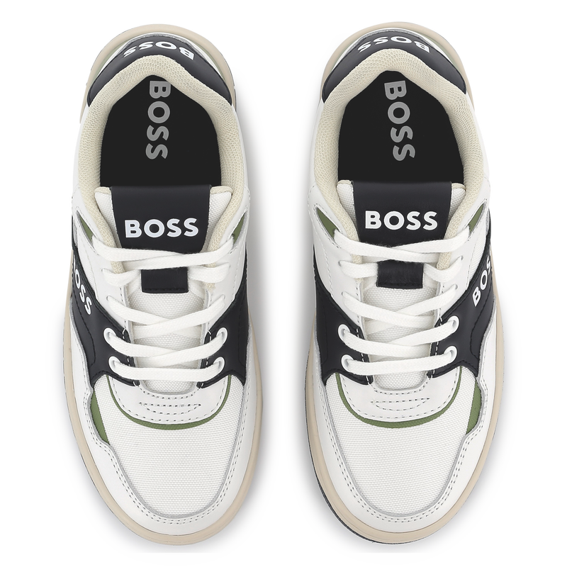 Dual-fabric lace-up trainers BOSS 
                        BOY