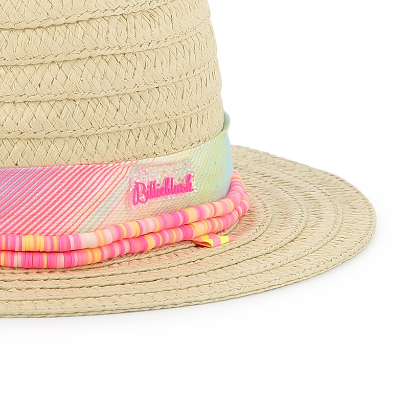 Hat with striped pearl ribbon BILLIEBLUSH 
                        GIRL