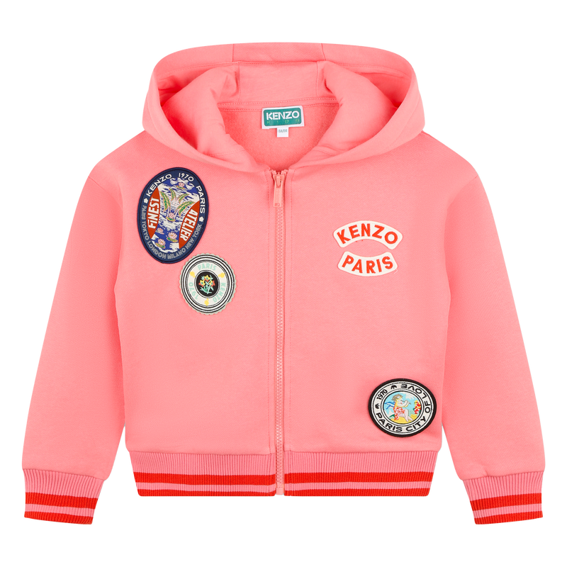 Zip-up fleece sweatshirt KENZO KIDS 
                        GIRL