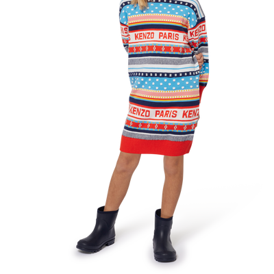 Jacquard knitted dress KENZO KIDS GIRL