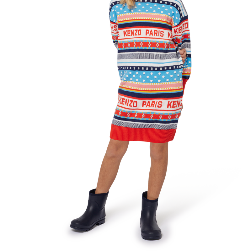 Jacquard knitted dress KENZO KIDS 
                        GIRL