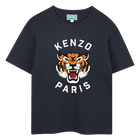 Short-sleeved T-shirt, NAVY, hi-res