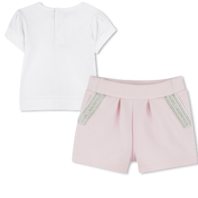 Shorts and T-shirt set KARL LAGERFELD KIDS GIRL