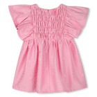 Cotton satin embroidered dress KENZO KIDS 
                    GIRL