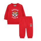 Sweatshirt and pants set in fleece, DARK RED, hi-res
