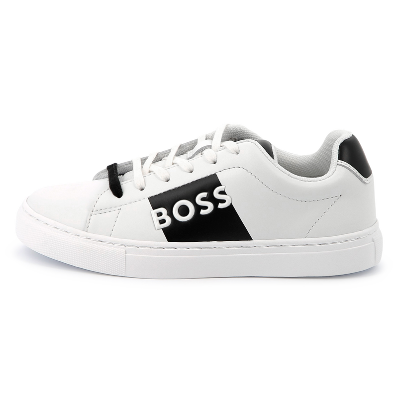 Lace-up leather trainers