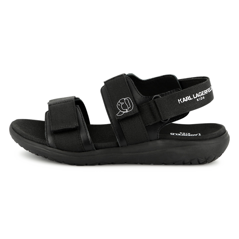 Hook-and-loop leather sandals KARL LAGERFELD KIDS 
                        BOY