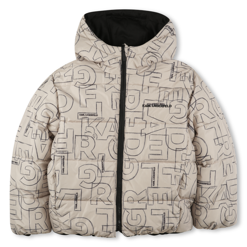 Reversible hooded down jacket KARL LAGERFELD KIDS 
                        BOY