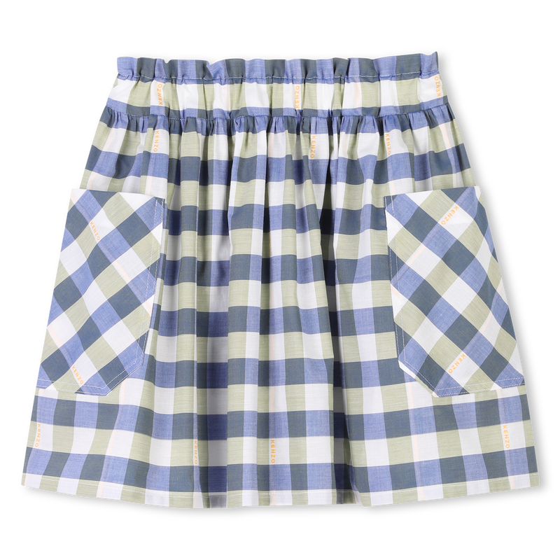 Chequered cotton skirt KENZO KIDS 
                        GIRL
