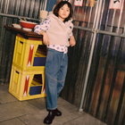Pleated panelled jeans KENZO KIDS 
                    GIRL