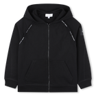 Hooded cardigan, BLACK, hi-res