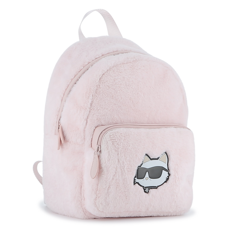 Small backpack made of fluffy fleece KARL LAGERFELD KIDS 
                        GIRL