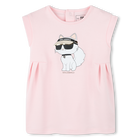 Flared dress with illustration KARL LAGERFELD KIDS 
                    GIRL