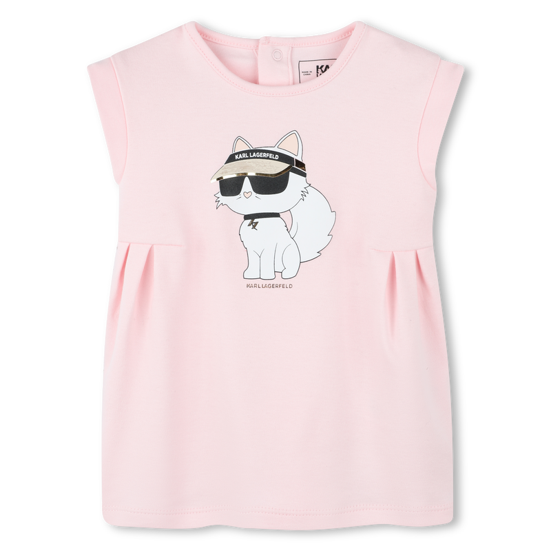 Flared dress with illustration KARL LAGERFELD KIDS 
                        GIRL