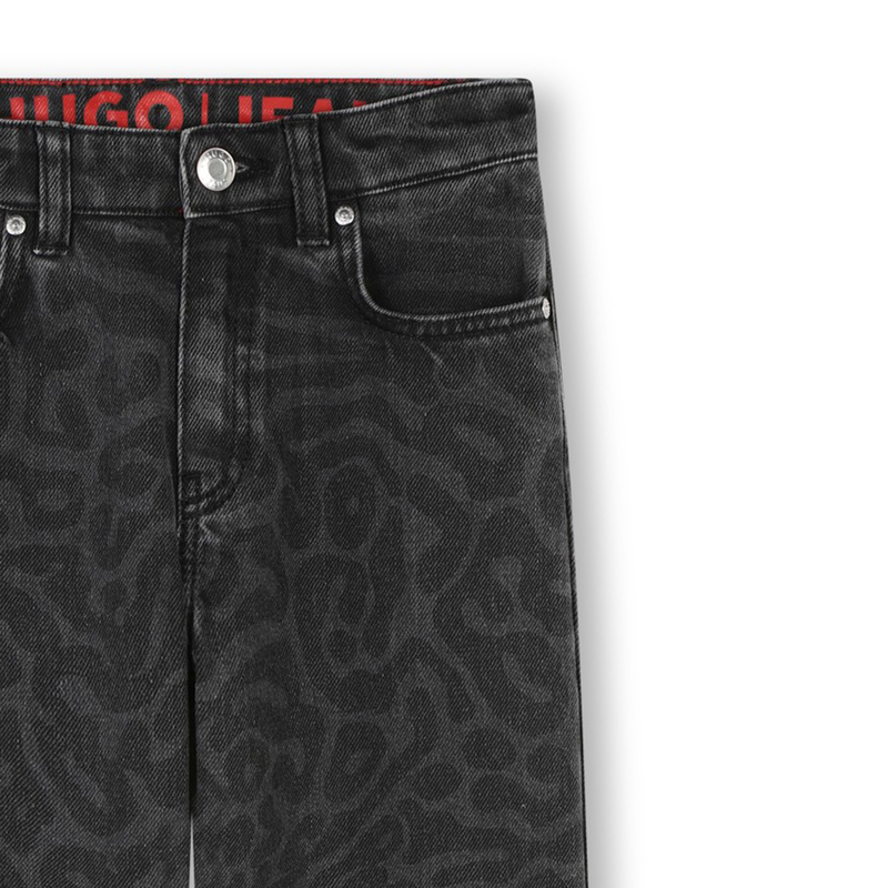 Printed jeans with raw edges HUGO 
                        GIRL