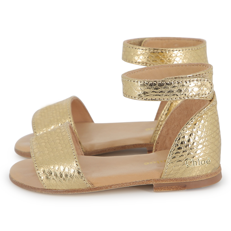 Leather sandals with straps CHLOE 
                        GIRL