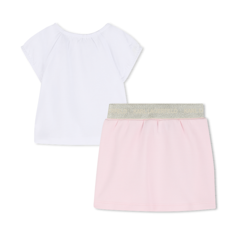 T-SHIRT AND SKIRT SET KARL LAGERFELD KIDS 
                        GIRL