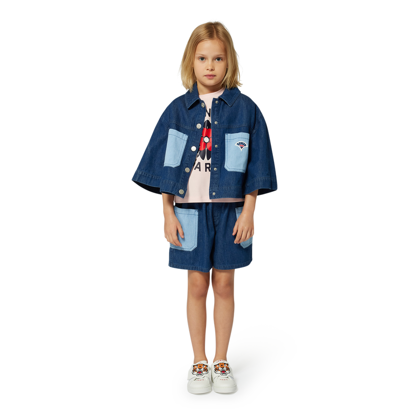 Embroidered denim jacket KENZO KIDS 
                        GIRL