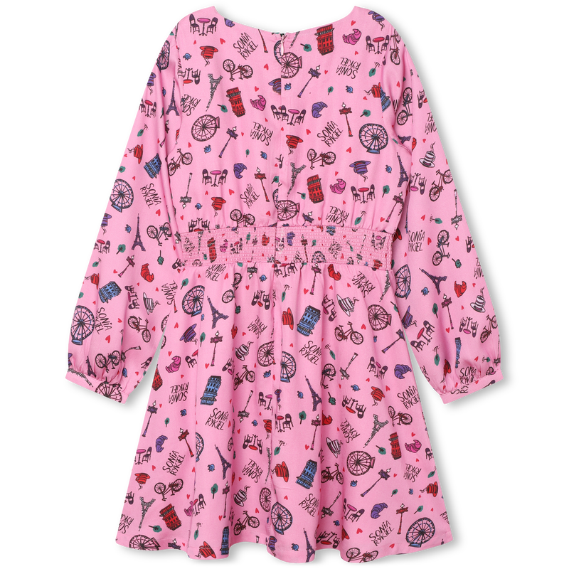 Frilled printed dress