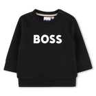 Round neck sweatshirt, BLACK, hi-res