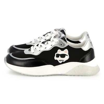 Lace-up trainers with badge KARL LAGERFELD KIDS GIRL