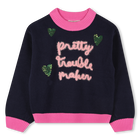 Fine knitted sweater, NAVY, hi-res