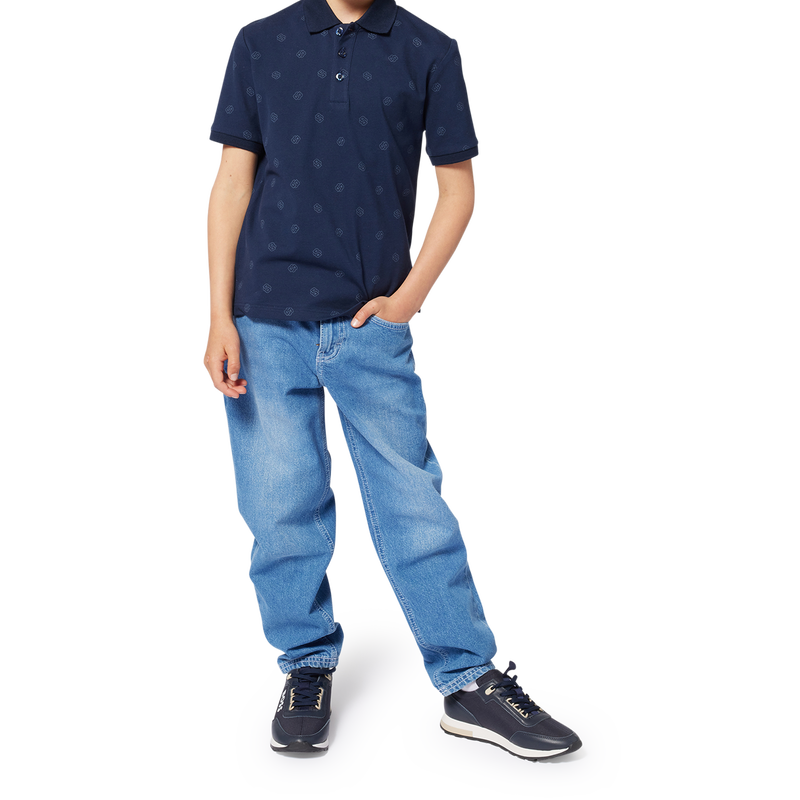 Printed straight-cut polo BOSS 
                        BOY