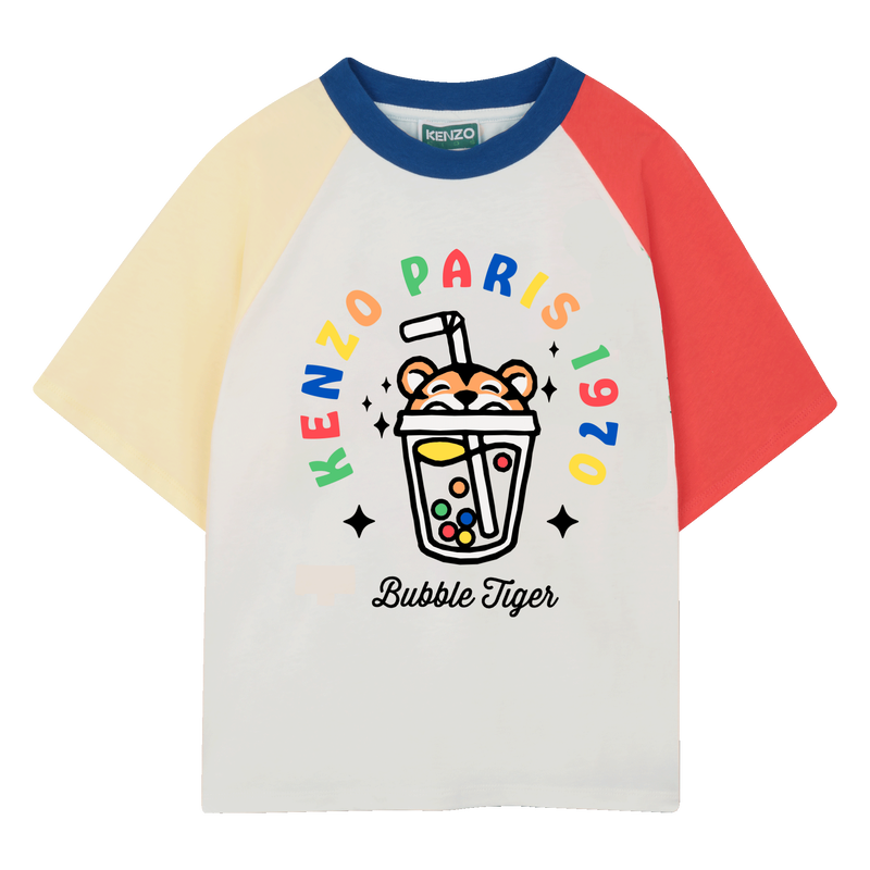 T-SHIRT WITH SLEEVES AND CONTRAST COLLAR KENZO KIDS 
                        BOY