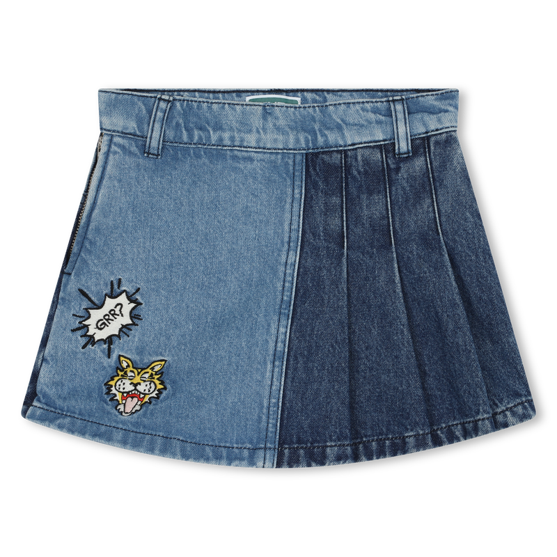 Embroidered denim shorts KENZO KIDS 
                        GIRL