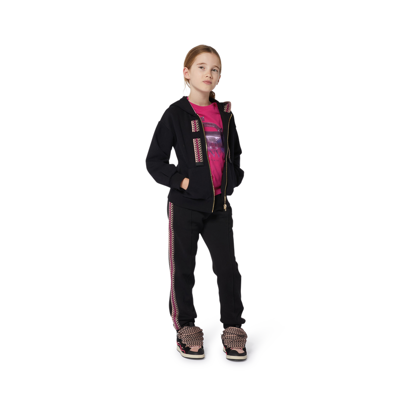 Embroidered zip-up sweatshirt LANVIN 
                        GIRL