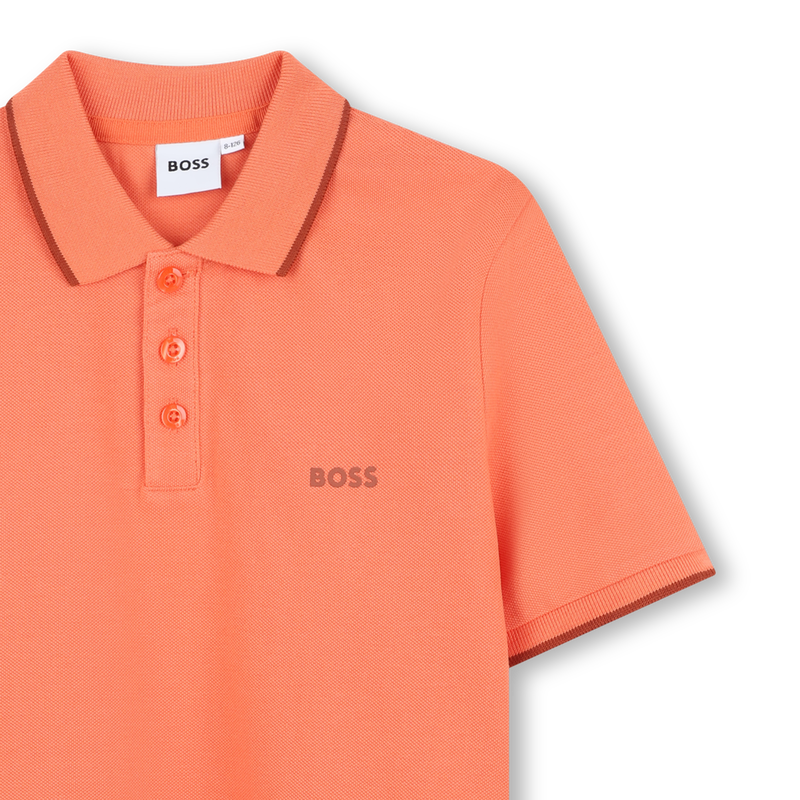 Plain cotton piqu&eacute; polo shirt BOSS 
                        BOY