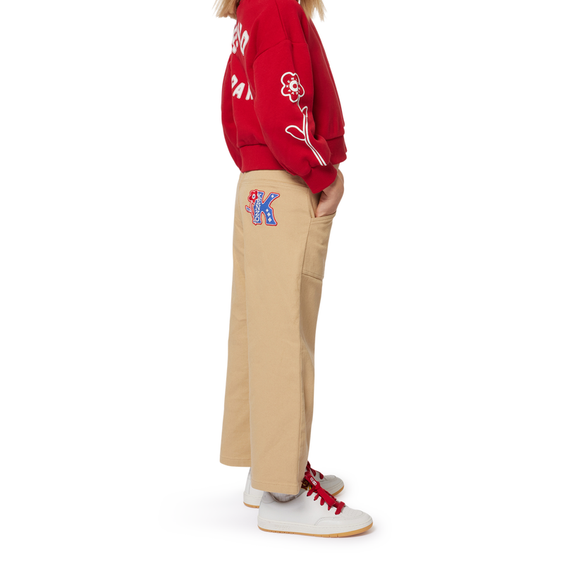 Flared cotton trousers KENZO KIDS 
                        GIRL