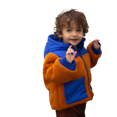 Two-tone bi-material coat CARREMENT BEAU BOY