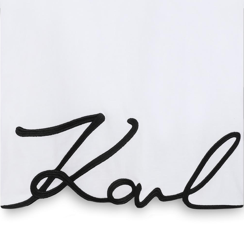 T-shirt with logo embroidery KARL LAGERFELD KIDS 
                        GIRL