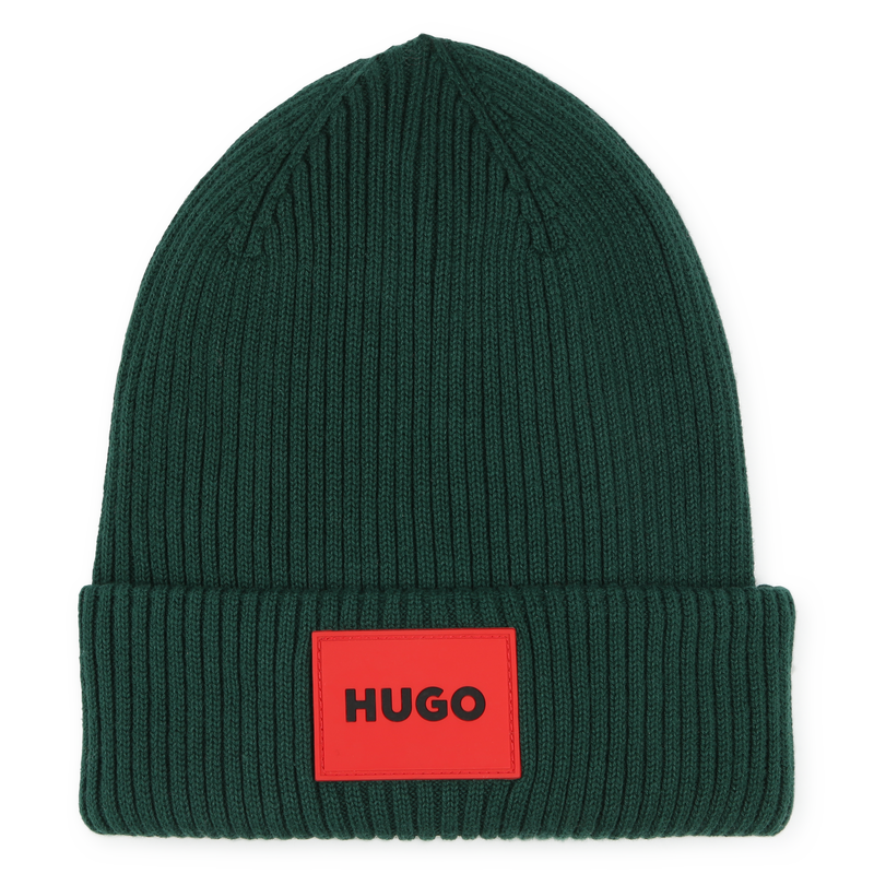 Knitted cotton hat HUGO 
                        UNISEX