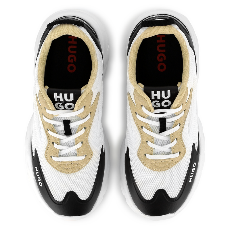 Bi-material lace-up trainers HUGO 
                        BOY