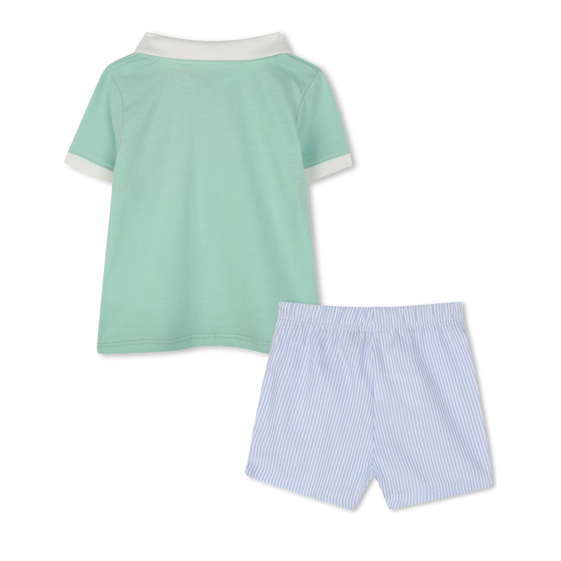 Cotton polo shirt and shorts KENZO KIDS 
                        BOY