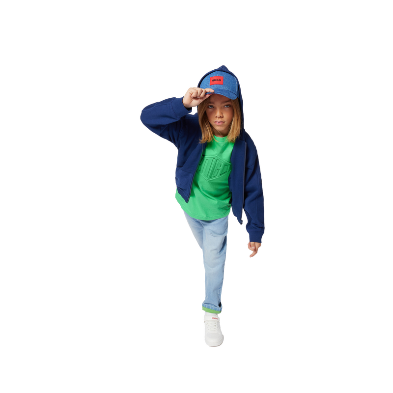 Hooded fleece zip sweatshirt HUGO 
                        BOY